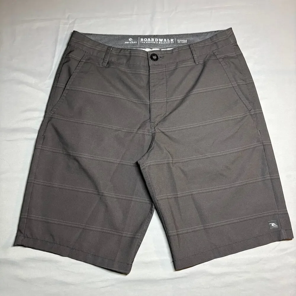 Rip curl boardwalk grey striped hybrid shorts